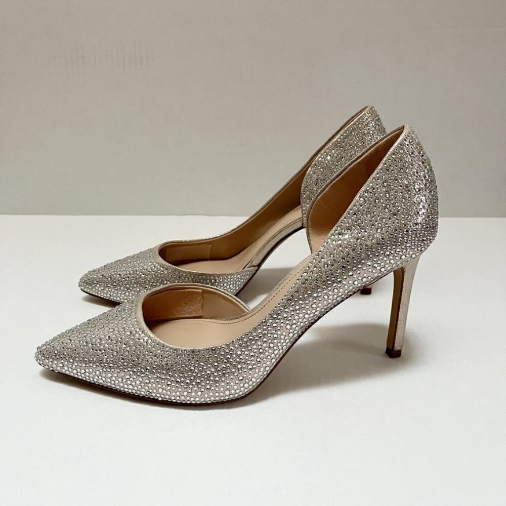Essex Lane Women's El-Vera 2 High Heels Size 8.5M Soft Gold Shimmer Sand w/ Box - Picture 8 of 11